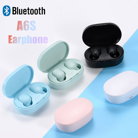 A6S TWS Earphone Wireless Earbuds For Xiaomi Redmi Noise Cancelling Headsets With Mic Handsfree Headphones